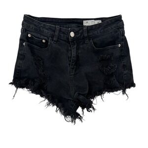 L&M Jeans Ariana Shorts Womens Medium High-Rise Distressed Denim Frayed Hem